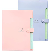 Corslet File Folder For Documents A4 Size Paper Office Students Certificate Holder Storage Organizer 5 Pockets (Pack Of 2)