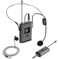 Digimore Uhf Wireless Headset Microphone/Lavalier Lapel Mic With Transmitter And Mini Rechargeable Receiver 1/4(6.35Mm) Output For Stage Performances, Wedding, Dj, Party, Speech, Vlogging (D-345)