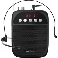 Digimore Portable Voice Amplifier | 10W Loud Speaker W Head Mic | Bt 5.0, Usb Mp3, Fm, Tf Card & Recording Feature | 10Hrs Battery Life | For Tour Guides, Yoga, Fitness Instructors, Colleges (D-1220)