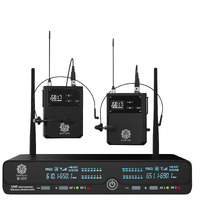 Digimore Uhf Wireless Microphone System | 72 Channels | 350 Ft Range | 2X Lavelier Mic | Metal Body | Pa System, Dj, Stage, Church, Karaoke, Speech, Singing (D-395 Ll)