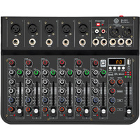 Digimore 7 Channel Audio Mixer With Usb & Bt Playback | 48V Phantom Power | Stereo Xlr Outs | Delay & Reverb Effects | Ideal For Stage, Live Gigs, And Karaoke (D-255 Pro)