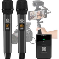 Digimore Dual Uhf Wireless Handheld Microphone For Camera & Smartphones | 30 Channels | 324Ft Range | Cardioid Pickup | For Interviews, Vlogging, Singing & Events (D-343 Hh)