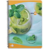 Navneet Youva | Rub N Sniff | Spiral Long Book With Fragrance For Students And Executives | Spiral Bound With Safety Lock | A4 Size - 21 X 29.7 Cm | Single Line | 172 Pages | Pack Of 1