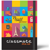 Classmate Pulse A5 Notebook | Flexi-Bound Hard Cover Notebook | 176 Pages | 80Gsm Natural Shade Paper | Unruled | 8 Special Pages Inside |Ideal For Personal And Professional Use