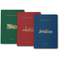 Paperkraft Vintage Series - Color Kraft With Automotive Theme : 210 Mm X 148 Mm,176 Pages, Unruled, Sewn & Perfect Bound, Pack Of 3