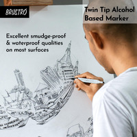 Brustro Twin Tip Alcohol Based Marker Cool Grey Ii 9