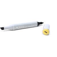 Brustro Twin Tip Alcohol Based Marker | Yellow | Tip Size - Broad 1-7Mm Line,Fine 0.7Mm|Smudge-Proof,Waterproof, Ideal For Texturing, Sketching,Graffiti,Comic Artist,Architecture,Fine Art Students