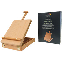 Brustro Artists Tabletop Portable Wooden Box Easel, Canvas Holds Upto 20.8"