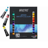 Brustro Artists Watercolour Paint Set Of 24X12Ml Tubes|Rich Pigments,Transparent,Intermixable Color |Ideal For Landscape,Portrait,Paper Painting,Professional,Fine Art