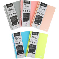 Brustro Notes A5 Size,1 Subject Ruled Notebooks (Set Of 5),80 Sheets/160 Pages,70 Gsm Ivory Paper, Caramel/Aqua/Lime/Blush/Slate Cover, Rounded Corners, Micro-Perforated Sheets With 1 Pp Pocket