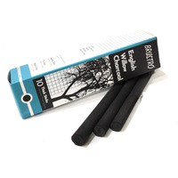 Brustro English Willow Charcoal Thick 10 Sticks | Ideal For Portrait Art, Sketching, Shading, Blending, Drawing, Craft, Drawing.