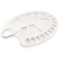 Brustro Kidney Shaped 17 Well Plastic Palette | 30 X 20Cm | Lightweight, Ergonomic Design, Ideal For Oil, Acrylic, Watercolour Paints, Professional Art, Painting.