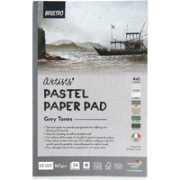 Brustro Artists Pastel Paper Pad | 24 Sheets (160 Gsm), Colour  Grey Tones, Size -3.5 X 5.5 Inches | Ideal For Pastels, Pencils, Graphite, Charcoal.