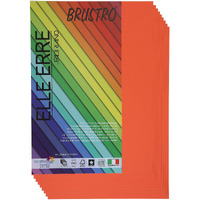 Brustro Elle Erre Coloured Card Stock Craft Paper A4 Size 220 Gsm Aragosta Colour,Pack Of 9 Sheets.Orange-Red Shade|Ideal For Schools,Poster Artists With Pastel,Charcoal,Calligraphy,Pen