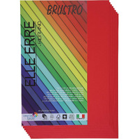 Brustro Elle Erre Coloured Card Stock Craft Paper A4 Size 220 Gsm Rosso Colour,Pack Of 9 Sheets. Blood Red Shade|Ideal For Schools,Graphic Designers,Poster Artists With Pastel,Charcoal,Calligraphy,Pen