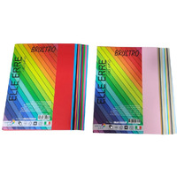 Brustro Elle Erre Coloured Card Stock Craft Paper A4 Size 220 Gsm Mixed Bright & Soft Colours 48 Sheets Pack (12 X 2 Bright And 12 X 2 Soft Sheets)