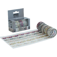 Brustro Washi Masking Tapes Flora And Fauna Shade, 15 Mm X 5 Mtrs (Set Of 5)