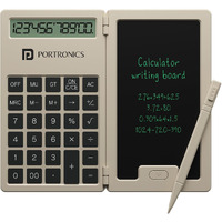 Portronics Ruffpad Calc Mini 2-In-1 Calculator & Lcd Writing Pad With 5.5 Inches Tablet, 12 Digits, Foldable Design, Stylus Pen For Students, Birthday Gift, Kids Toys, School, Office(Beige)