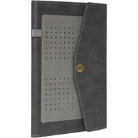 Doodle Premium Executive Notebook Diary With Pen Loop And Card Holder| A5 | Soft Bound | Undated New Year Diary | 192 Ruled Pages |80 Gsm | Acid Free Paper| Pu (Faux Leather) Cover| (Citadel Grey)