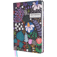 Doodle Hard Bound Soft Foam Padded Hard Cover Paper Notebook | Compact A5 Size (8.25 X 5.7)|160 Pages, 80 Gsm | Flat Opening | Round Corners | Soft Foam Padding | 2 Bookmark Ribbons - Floral Fantasy