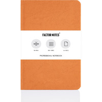 Factor Notes Hardbound Notebook: 90 Gsm|A5|3 Bookmarks|192 Pages|Inner Pocket|Dot-Grid (Orange)
