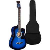 Juarez 38 Inches Lindenwood Acoustic Guitar With Dual Action Truss Rod, Bag, Picks, Allen Key, Extra String Set, Tbls Blue Sunburst