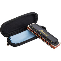 Juarez Blackbird Jrh10Bk Diatonic Professional Blues Harmonica Key Of C Scale | 10 Holes 20 Tones | Mouth Organ | Cover - Brass | Comb - Abs | Reed - Phosphor Bronze With Cloth & Case