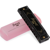 Juarez Junior Jj10Hb 10 Holes Educational Harmonica Key Of C Scale | Mouth Organ | Cover - Aluminum | Comb - Abs | Reed  Aluminum Black