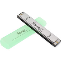 Juarez Jrz24H 24 Holes Harmonica Key Of C Scale | Mouth Organ | Cover - Stainless Iron | Comb - Abs | Reed  Aluminum Silver