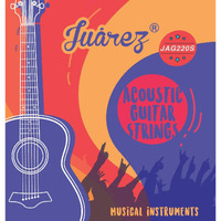 Juarez 7-Piece Phosphor Bronze Acoustic Guitar Strings Set  Extra Light Gauge, Stainless Steel E & B, Steel Core, Anti-Rust Coated, Ball-End (E-1St X 2, B-G-D-A-E X 1 Each)