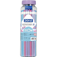 Doms Zoom Ultimate Dark Triangle Pencil | Jar Pack, 30 Pieces | Contains Pencils, Sharpener, Eraser & Scale, Multicoloured, Pack Of 1 (Dm7274)
