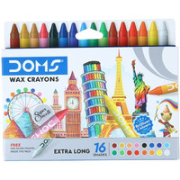 Doms Non-Toxic Extra Long Wax Crayon Set In Cardboard Box (16 Assorted Shades X 6 Set) (Dm3449P6)