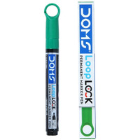 Doms Refilo Non-Toxic Hi-Tech Refillable Loop Lock Permanent Ink Pens (Green X 20 Set)