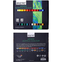 Brustro Artists Acrylic Colour Paint - Set Of 24, 40Ml Color Tubes | Vibrant Shades,Soft Bodied,Water-Based,Non-Toxic,Inter-Mixable,Ideal For Paper,Canvas,Cardboard, Fine Art Students,Professionals