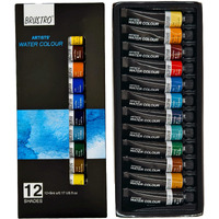 Brustro Artist's Watercolour Paint |5Ml Tubes Set Of 12 Colours| Ideal For Landscape, Portrait, Paper, Painting, Artist, Professional Watercolor, Transparent Colors, Painting Dry & Wet, Fine Art