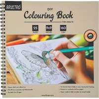 Brustro Diy Colouring Book For Adults | 9X9 Inches, 160 Gsm, 25 Perforated Sheets | Ideal For Fineliners, Colour Pencils, Brush Pens, Markers.