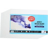 Brustro Artists 100% Cotton Watercolour Paper,300 Gsm, Cold Pressed, 14X21Cm (12+3 Sheets Free) | Ideal For Watercolor,Acrylic,Gouache,Charcoal,Graphite,Ink & Other Mixed Media