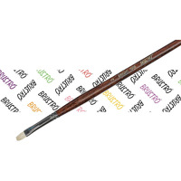Brustro Artists Bristlewhite Bright Brush Series 1008 - Brush No. 2, Chungking Hog Bristle | Ideal For Oil, Acrylic Painting On Paper, Canvas, Fine Art Students And Professionals
