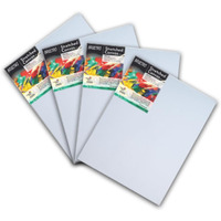 Brustro Artists Stretched Cotton Canvas 4"X 4" (Pack Of 4) | Medium Grain, Oil Painting, Strudy, Zero Percolation, Acrylic, Ideal For Fine Art Students, Professionals.