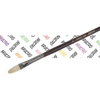 Brustro Artists Bristlewhite Filbert Brush Series 1008 - Brush No. 5, Chungking Hog Bristle | Ideal For Oil, Acrylic Painting On Paper, Canvas, Fine Art Students And Professionals