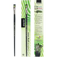 Brustro Artists Greengold Acrylic Brush Flat Series 1800 - Size - 12 | Ideal For Oil, Acrylic Painting On Paper, Canvas, Fine Art Students And Professional.