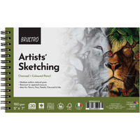 Brustro Artists Drawing & Sketching Wiro-Bound Paper Pad, 5X7 Inches, 160 Gsm, 30 Sheets|Ideal For Pencil, Charcoal, Art, Pen, Pastel, Ink.