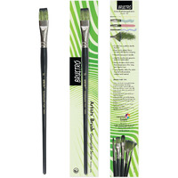 Brustro Artists Greengold Acrylic Brush Flat Series 1800 - Size - 20 | Ideal For Oil, Acrylic Painting On Paper, Canvas, Fine Art Students And Professional.