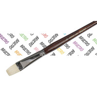 Brustro Artists Bristlewhite Bright Brush Series 1008 - Brush No. 12, Chungking Hog Bristle | Ideal For Oil, Acrylic Painting On Paper, Canvas, Fine Art Students And Professionals