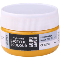 Brustro Professional Artists Heavybody Acrylic Paint 50Ml Yellow Oxide (Sr 1)| Ideal For Canvas,Impasto And Textured Painting Techniques, Dimensional Effects, Retain Brushstrokes.