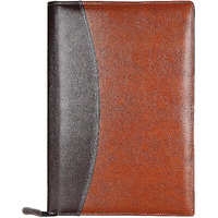 Eclet B4 Size Document File Folder Certificates, Legal Paper Holder Pu Leatherette Material Professional Waterproof Chain File Office File With 20 Leafs,Brown