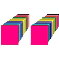 Eclet Neon Origami Paper 15 Cm X 15 Cm Pack Of 100 Sheets (10 Sheet X 10 Color) Fluorescent Color Both Side Coloured For Origami, Scrapbooking, Project Work.13
