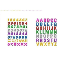 Ecletsparkle Numbers And Alphabet Designed Glitter Stickers Used For Making Scrap Book And Projects