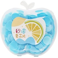 Eclet Apple Shape 1 Pcs In A Box Multicolor Portable Disposable Paper Soap Confetti Soap Sheets Soap Flakes For Washing Hand, Scented Bath Slice Sheet Foaming Flakes For Travel And Outdoor With Pouch