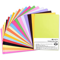 Ofixo (Pack Of 50 Sheets) Colour Printing Papers/Art And Craft Paper / A4 Sheets Double Sided Coloured Mix (Assorted) 10 Colors X 5 Sheets Each Colour) For Art & Craft Work
